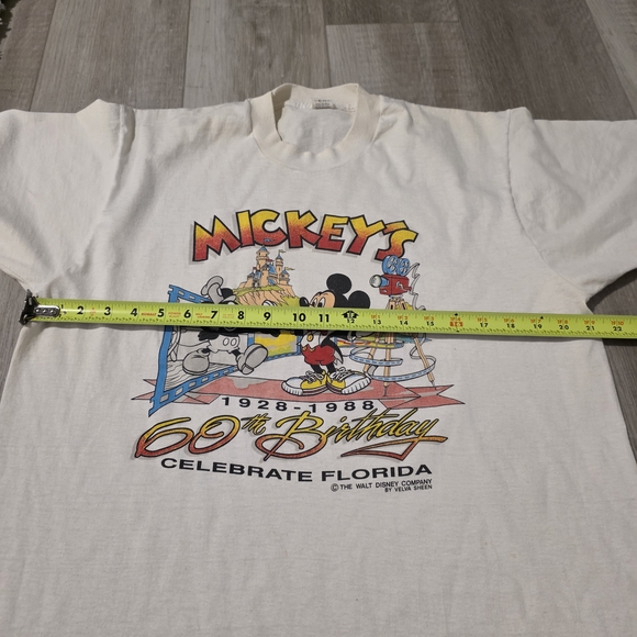 Vintage 1988 Disney Mickey's 60th Birthday White Tee - Picture 2 of 8